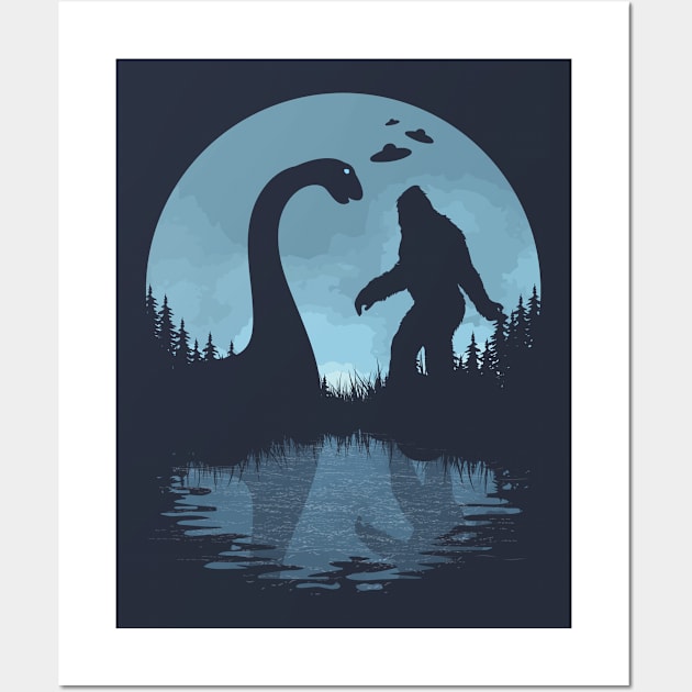 Bigfoot Loch Ness Monster Ufos Wall Art by Tesszero